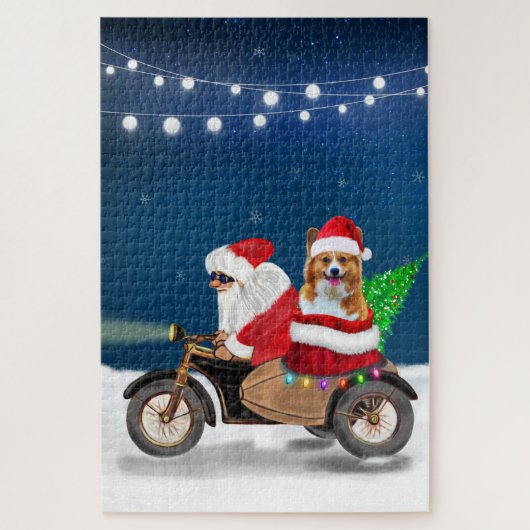 コーギー犬 クリスマス サンタクロース ジグソーパズル (縦)