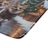 コーギー犬 クリスマス スノー ホリデー カッティングボード (角)