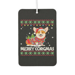 コーギー犬 メリーコーギスマス サンタコーギー クリスマスの贈り物 カーエアーフレッシュナー