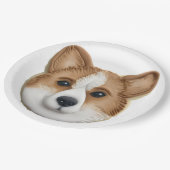 コーギー犬 3Dインスパイアードデザイン ペーパープレート (アングル)