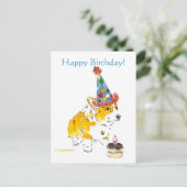 コーギー誕生日ポストカード ポストカード (スタンド正面)