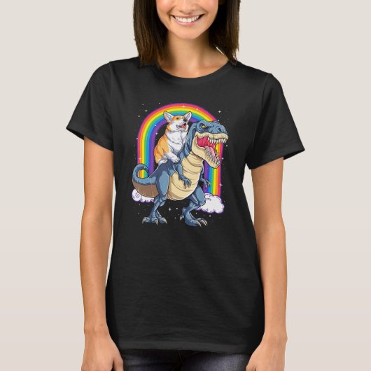 コーギー2\コーギーの乗馬 Tシャツ (正面)