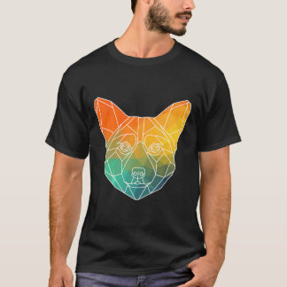 コーギー アウトライン ポリゴン 水彩 シルエット プレミアム Tシャツ