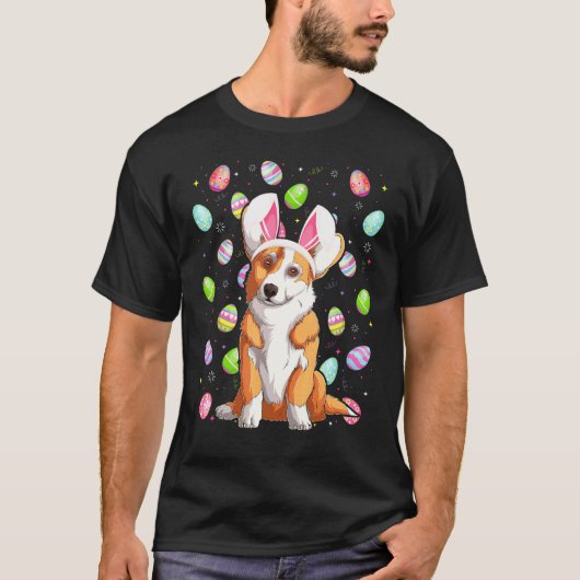 コーギー イースターエッグ 面白いコーギー イースターの日曜日 Tシャツ (正面)