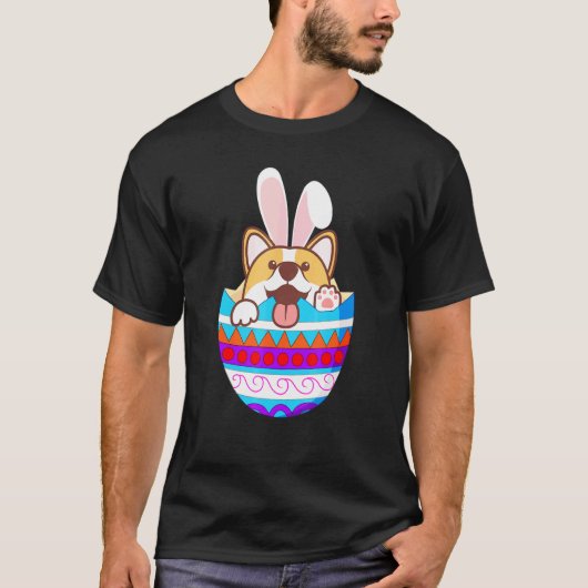 コーギー イースター エッグ コーギー Tシャツ (正面)