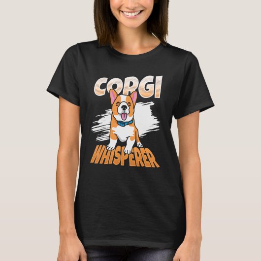 コーギー+ウィスパラー+犬+ウェールズコーギー Tシャツ (正面)