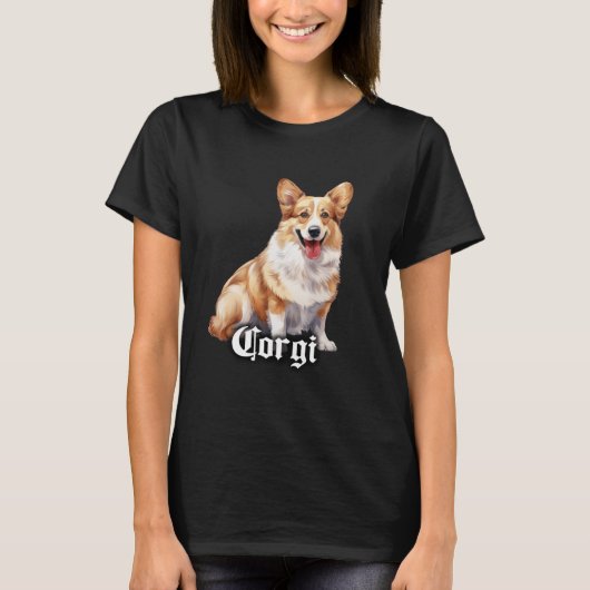 コーギー × ウェルシュ・コーギー 犬 Tシャツ (正面)