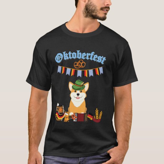 コーギー オクトーバーフェスト Tシャツ (正面)