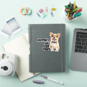 コーギー カーデカル – “幸せには四本の足がある” シール (iPadカバー)