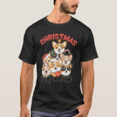 コーギー クリスマスツリー クリスマス スクワッド 犬 フレンド Tシャツ (正面)