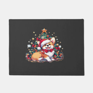 コーギー クリスマス ツリー オーバーサイズ T シャツ ドアマット