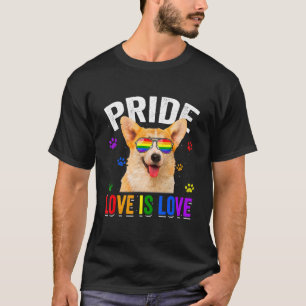 コーギー ゲイ プライド LGBT レインボー フラッグ 犬 Tシャツ