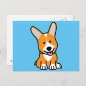 コーギー コーギーの犬の子犬のドッグハッピーウェルシュコーギー ポストカード (正面/裏面)
