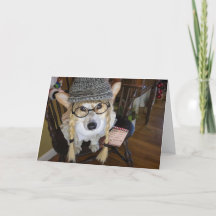 コーギー- サンタへの手紙を持つ小さな女の子