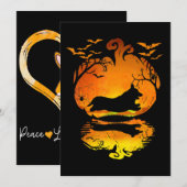 コーギー シルエット パンプキン ハロウィン 招待状 (正面/裏面)