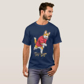 コーギー スケーター スケートボード Tシャツ (正面フル)