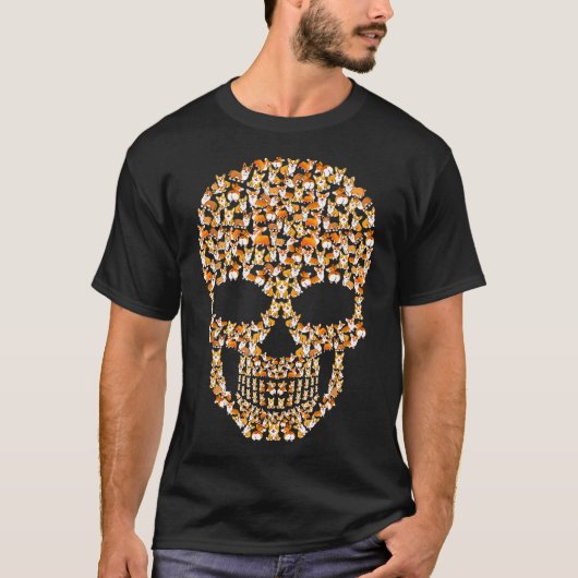 コーギー ドクロ ハロウィン Tシャツ (正面)