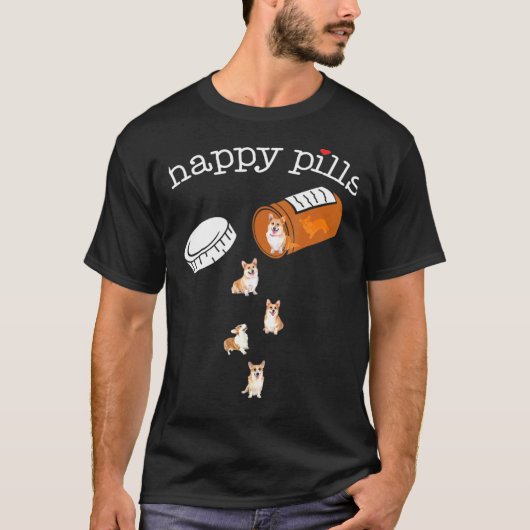 コーギー ハッピー ピル Tシャツ (正面)