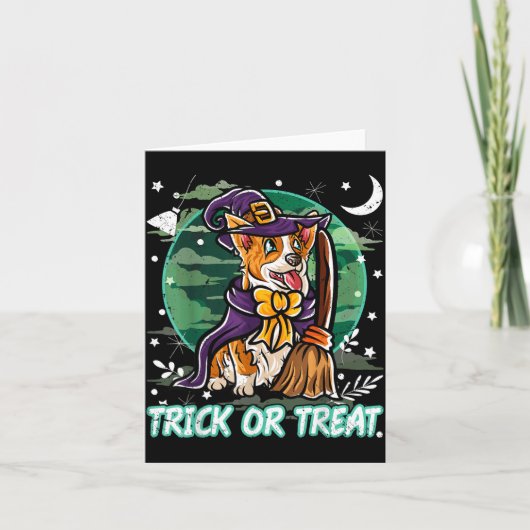 コーギー ハロウィンコスチューム 魔法使い カード (正面)