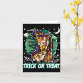 コーギー ハロウィンコスチューム 魔法使い カード (黄色い花)