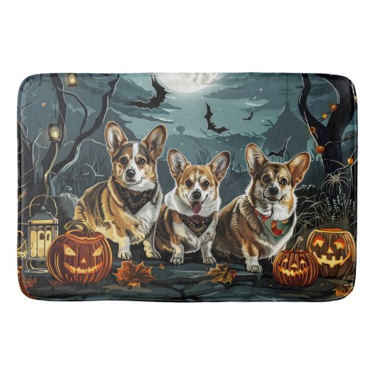 コーギー ハロウィン おばけ バスマット (正面)