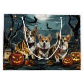 コーギー ハロウィン おばけ ラージペーパーバッグ (裏面)