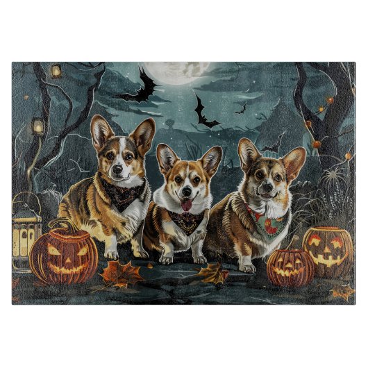 コーギー ハロウィン スプーキー カッティングボード (正面)