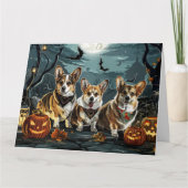 コーギー ハロウィン スプーキー カード (正面)