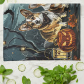コーギー ハロウィン スプーキー キッチンタオル (折り畳み)