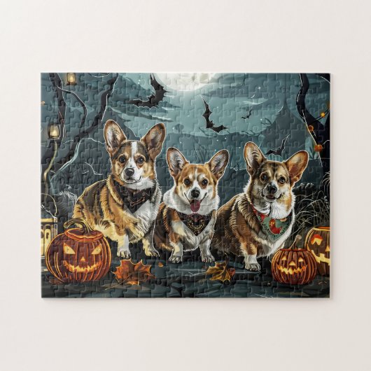 コーギー ハロウィン スプーキー ジグソーパズル (横)