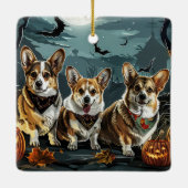コーギー ハロウィン スプーキー セラミックオーナメント (裏面)