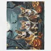 コーギー ハロウィン スプーキー フリースブランケット (正面)