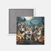コーギー ハロウィン スプーキー マグネット (正面/裏面)