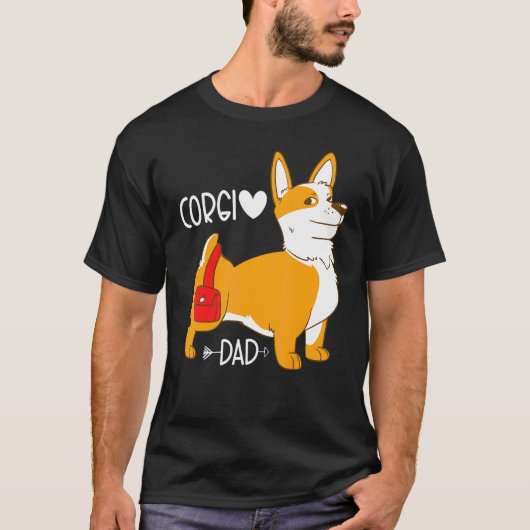 コーギー パパ ペンブローク コーギーのお父さん Tシャツ (正面)