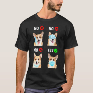コーギー フェイスマスク ソーシャルディスタンス 犬 Tシャツ