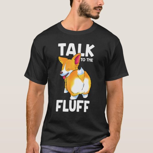 コーギー フラフコーギーに話しかける Tシャツ (正面)