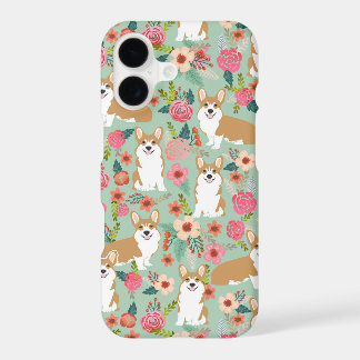 コーギー フラワー iPhoneケース - ミント