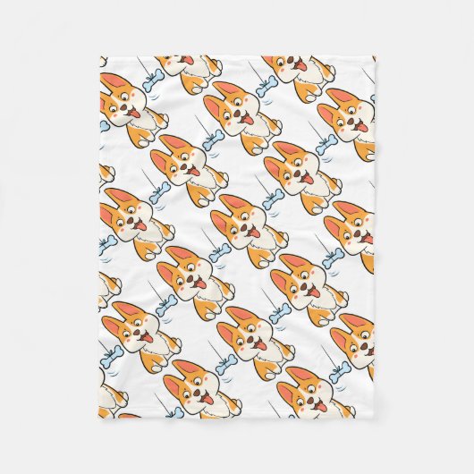 コーギー フリースブランケット (正面)