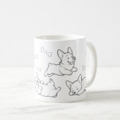 コーギー マグカップ かわいい手描きの犬 コーヒー マグ (正面右)