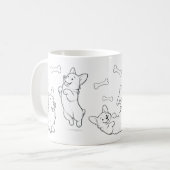 コーギー マグカップ かわいい手描きの犬 コーヒー マグ (正面左)