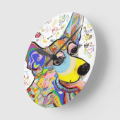 コーギー ラウンド壁時計 (傾斜)