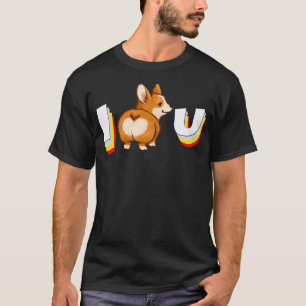 コーギー・ラブ・ユー Tシャツ