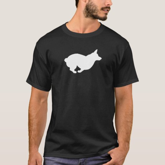 コーギー ランニング シルエット プロフィール コーギー飼い主 Tシャツ (正面)