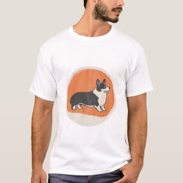 コーギー レトロ シルエット バッジTシャツ Tシャツ