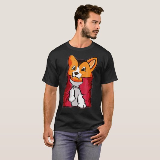 コーギー ヴァンパイア かわいい ヴァンパイア ハロウィン Tシャツ (正面フル)