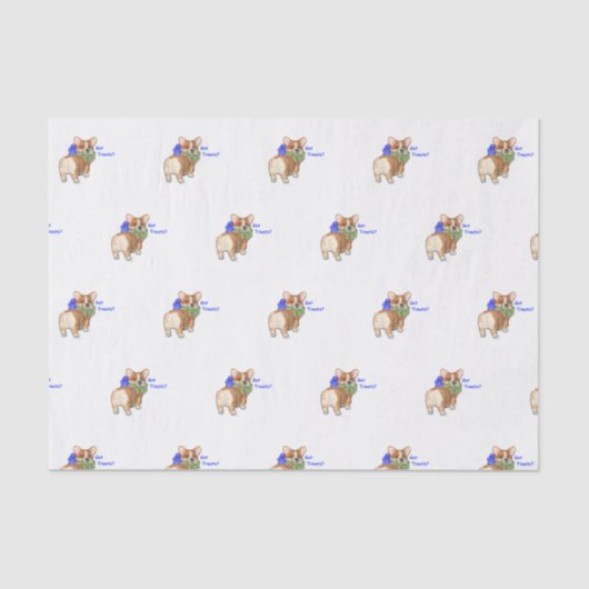 コーギー"得られた御馳走か"。 ティッシュペーパー 薄葉紙 (正面)