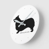 コーギー 掛け時計 Welsh Corgi clock ラウンド壁時計 (傾斜)