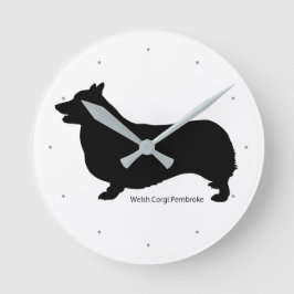 コーギー 掛け時計 Welsh Corgi clock ラウンド壁時計