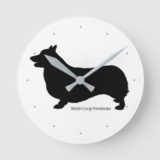 コーギー 掛け時計 Welsh Corgi clock ラウンド壁時計