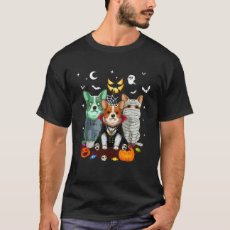 コーギー 犬 ゴースト 魔女 パンプキン ハロウィン 仮装 犬用 Tシャツ